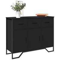 Credenza Nera 97x32,5x74,5 cm in Legno Multistrato 848559