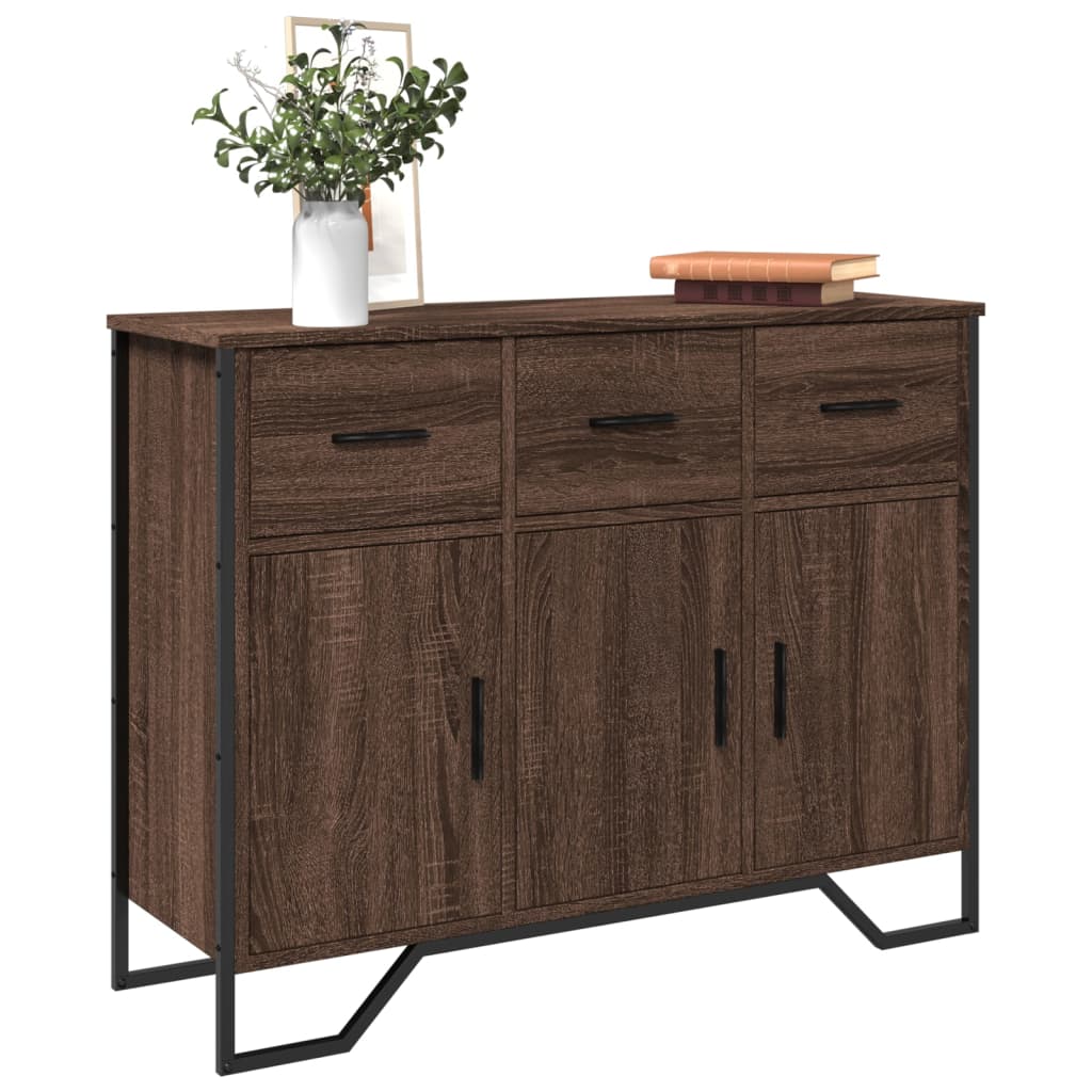 Credenza Rovere Marrone 97x32,5x74,5 cm in Legno Multistrato 848563