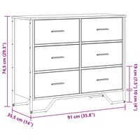 Cassettiera Rovere Sonoma 91x35,5x74,5 cm in Truciolato 3295303