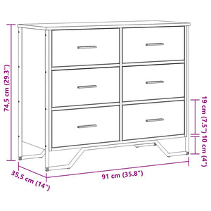 Cassettiera Rovere Sonoma 91x35,5x74,5 cm in Truciolato 3295303