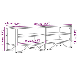 Mobile Porta TV Rovere Fumo 122x34x41 cm in Legno Multistrato 848571