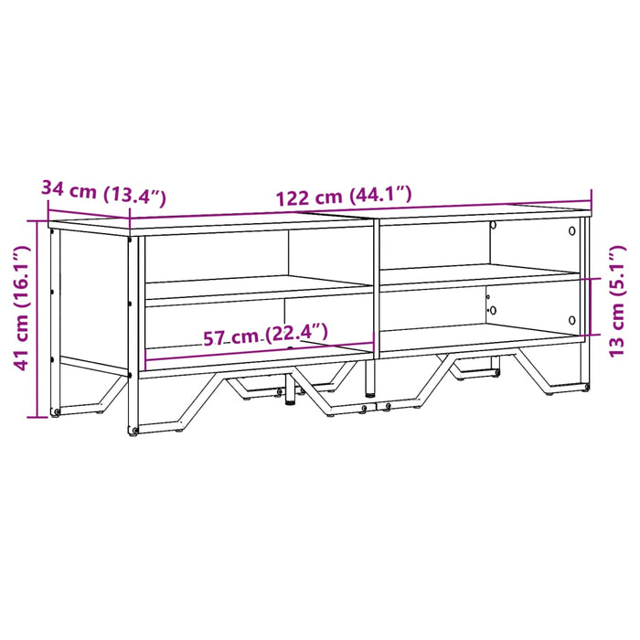 Mobile Porta TV Grigio Sonoma 122x34x41cm in Legno Multistrato 848572