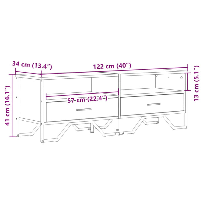 Mobile TV Rovere Sonoma 122x34x41 cm in Legno Multistrato 848580