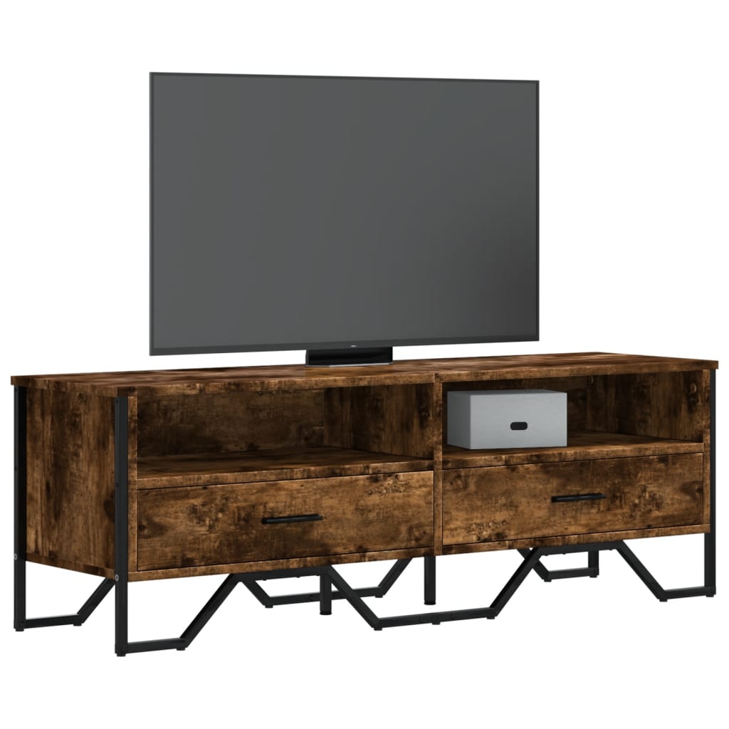 Mobile Porta TV Rovere Fumo 122x34x41 cm in Legno Multistrato 848581