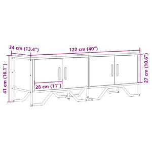 Mobile Porta TV Nero 122x34x41 cm in Legno Multistrato 848584