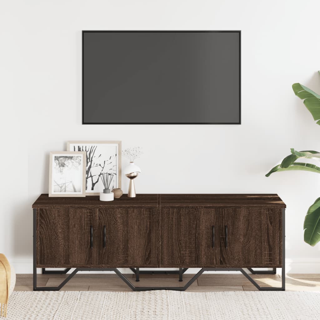 Mobile Porta TV Rovere Marrone 122x34x41cm in Legno Multistrato 848588