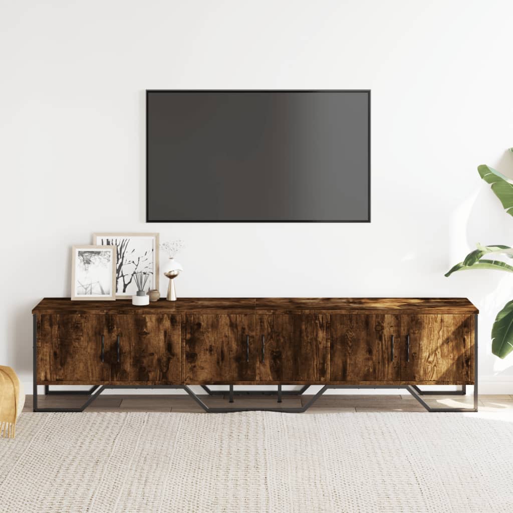 Mobile Porta TV Rovere Fumo 180x34x41 cm in Legno Multistrato 848591