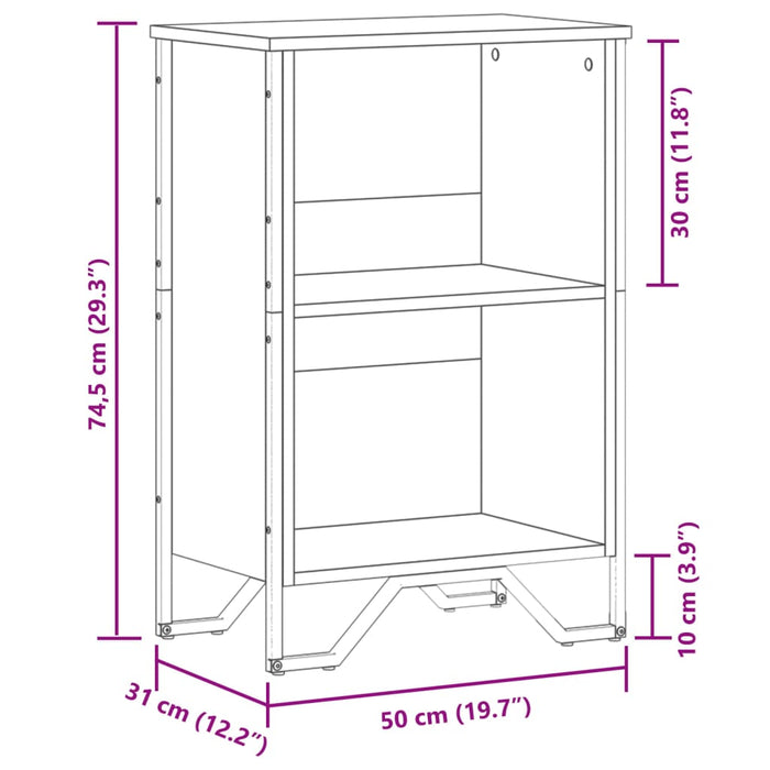 Libreria Rovere Sonoma 50x31x74,5 cm in Legno Multistrato 848600