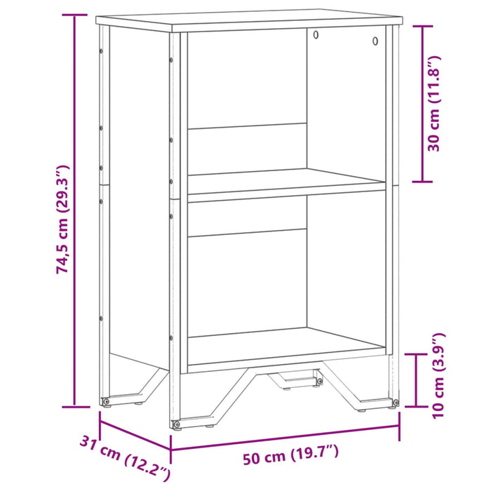 Libreria Rovere Fumo 50x31x74,5 cm in Legno Multistrato 848601