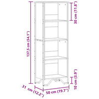 Libreria Rovere Fumo 50x31x137,5 cm in Truciolato 848611