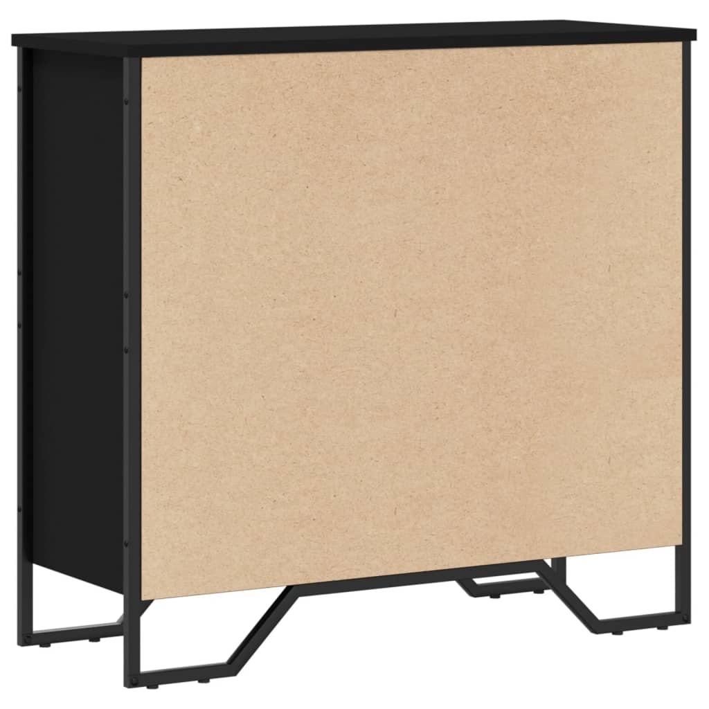 Libreria Nera 80x31x74,5 cm in Legno Multistrato 848619