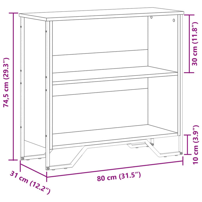 Libreria Rovere Marrone 80x31x74,5 cm in Legno Multistrato 848623