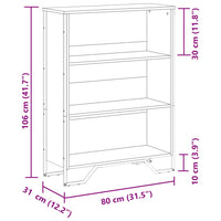 Libreria Rovere Sonoma 80x31x106 cm in Legno Multistrato 848625