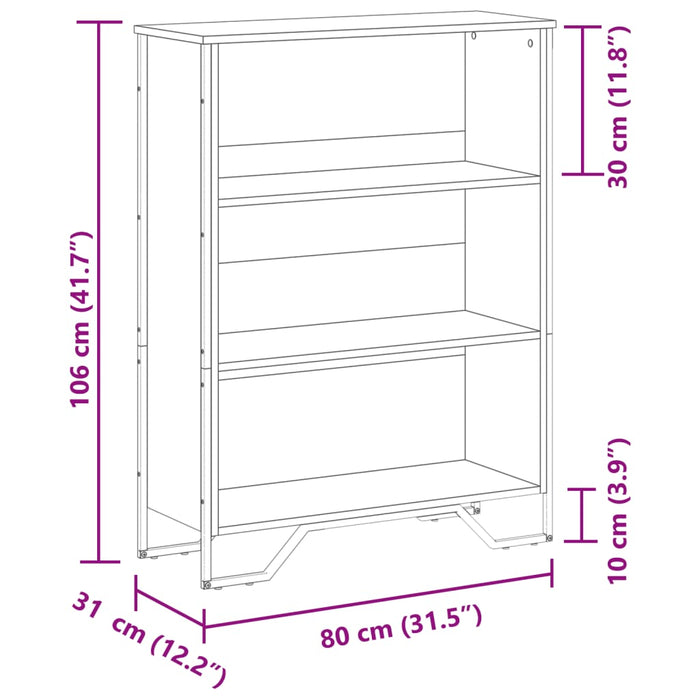 Libreria Rovere Sonoma 80x31x106 cm in Legno Multistrato 848625