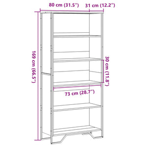 Libreria Grigio Sonoma 80x31x169 cm in Truciolato 3295315