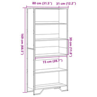 Libreria Rovere Marrone 80x31x169 cm in Truciolato 3295316