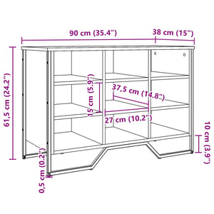 Scarpiera Grigio Sonoma 90x38x61,5 cm in Truciolato 848647