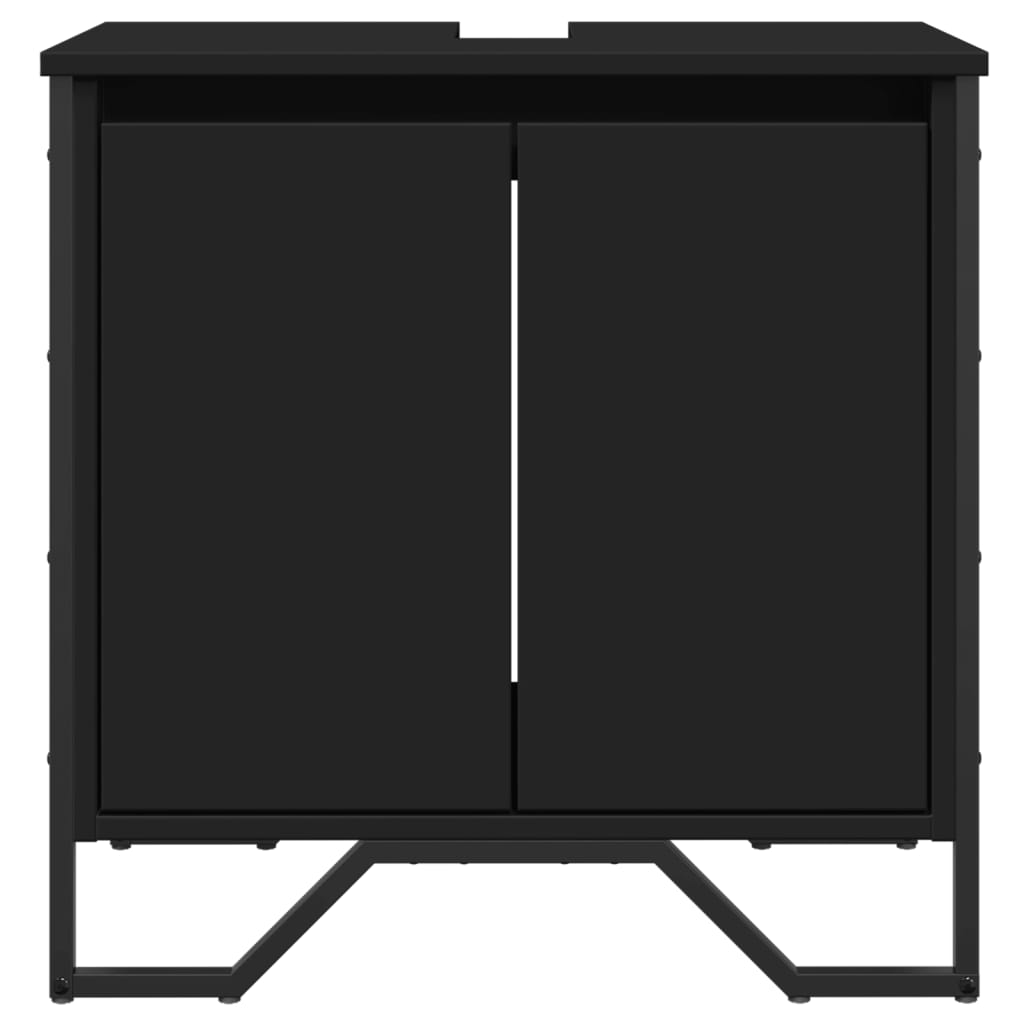 Mobile Lavabo Bagno Nero 60x35x60 cm in Truciolato 848654