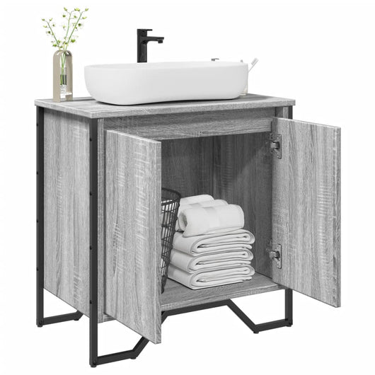 Mobile Lavabo Bagno Grigio Sonoma 60x35x60 cm in Truciolato 848657