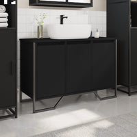 Mobile Lavabo Bagno Nero 91x35x60 cm in Truciolato 848659