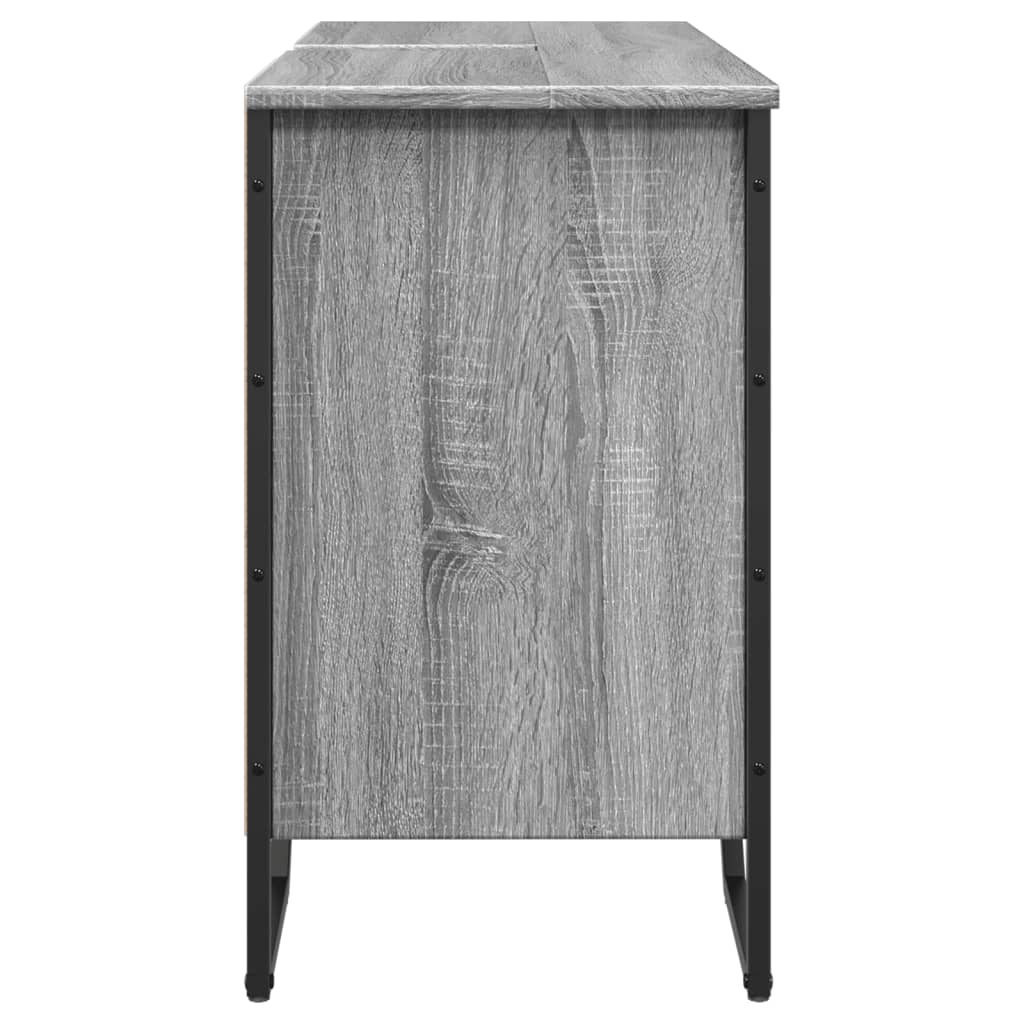 Mobile Lavabo Bagno Grigio Sonoma 91x35x60 cm in Truciolato 848662