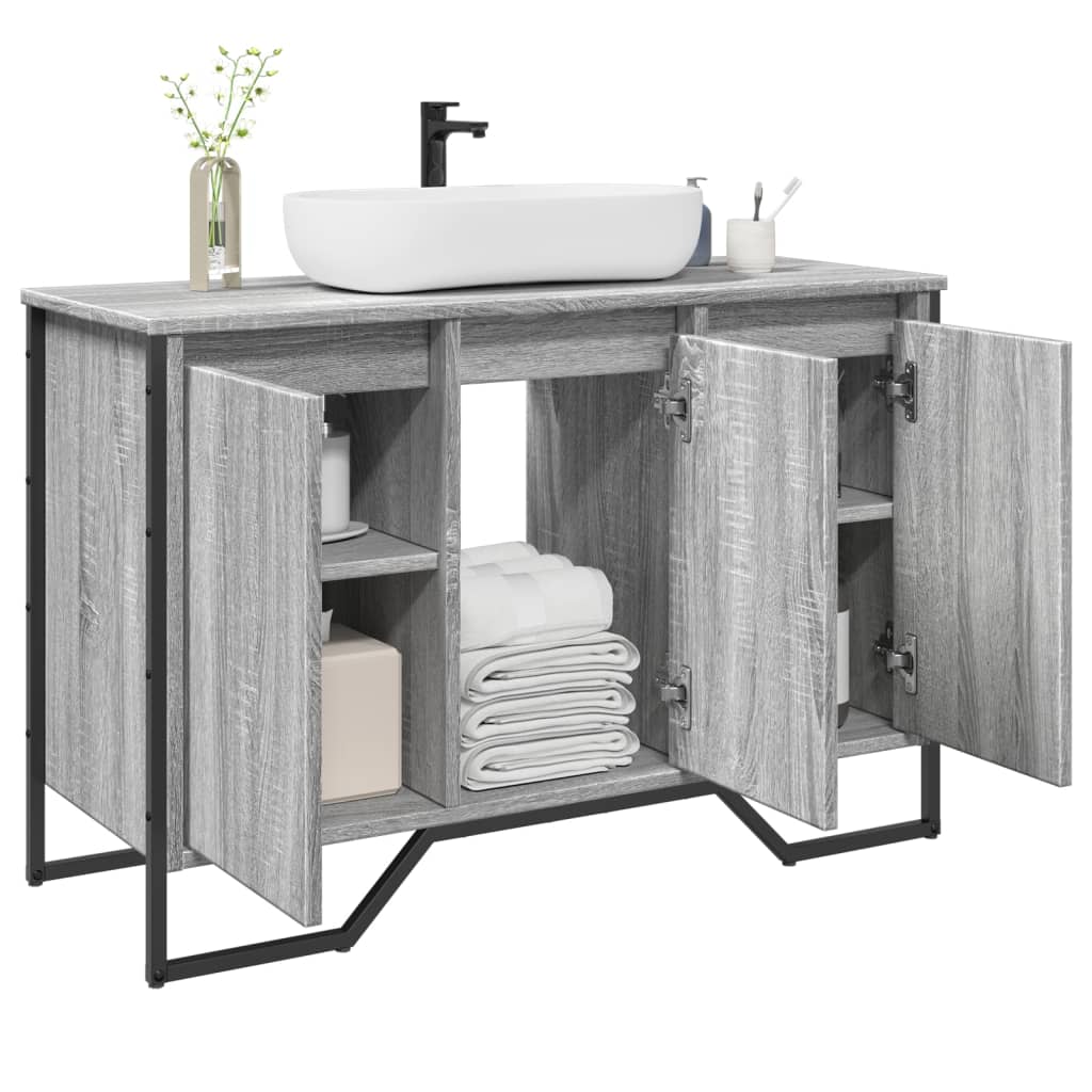 Mobile Lavabo Bagno Grigio Sonoma 91x35x60 cm in Truciolato 848662