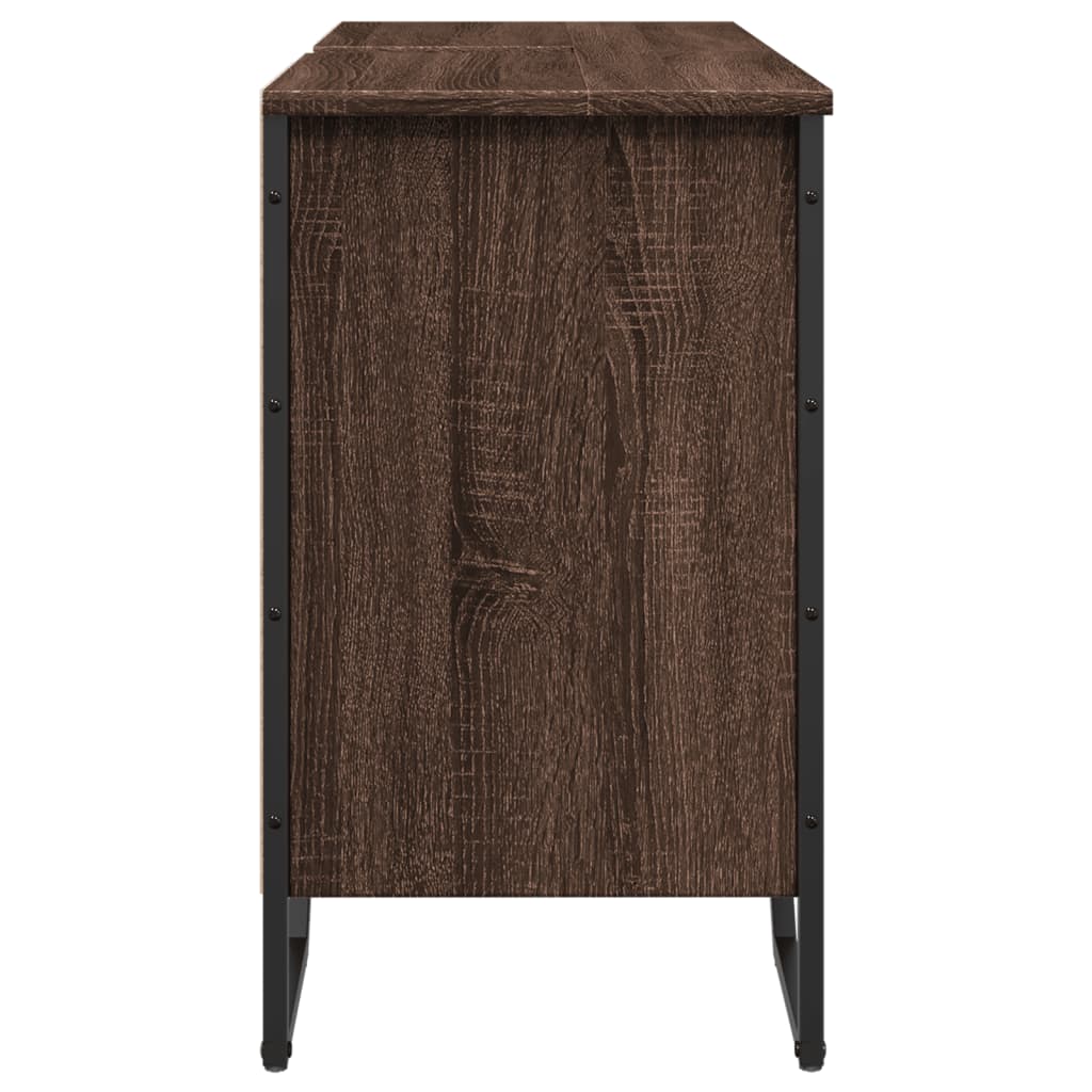 Mobile Lavabo Bagno Rovere Marrone 91x35x60cm in Truciolato 848663