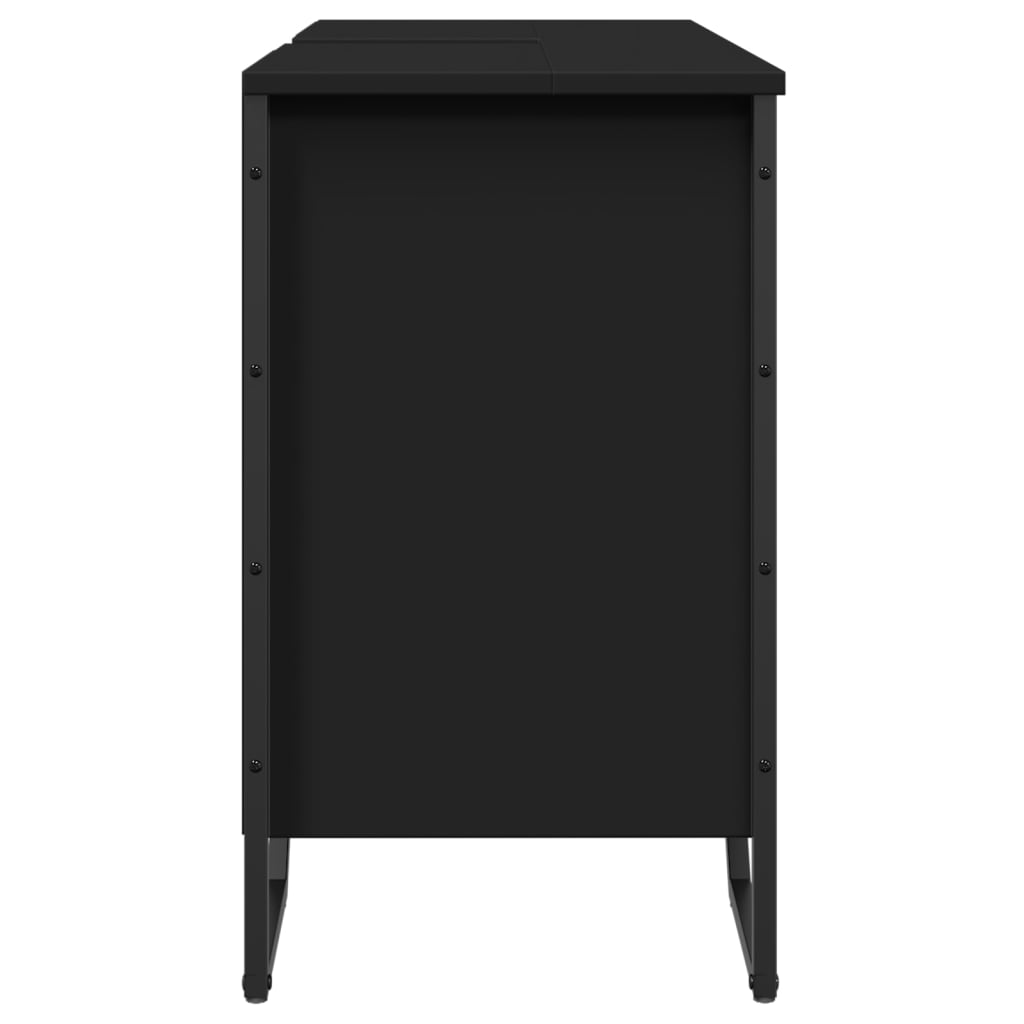 Mobile Lavabo Bagno Nero 91x35x60 cm in Truciolato 848664