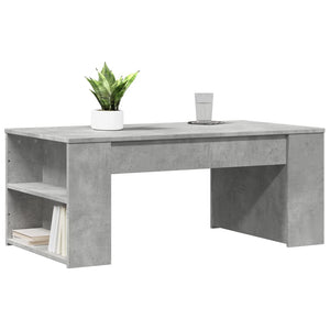 Tavolino Salotto Grigio Cemento 102x55x42 cm Legno Multistrato 831856