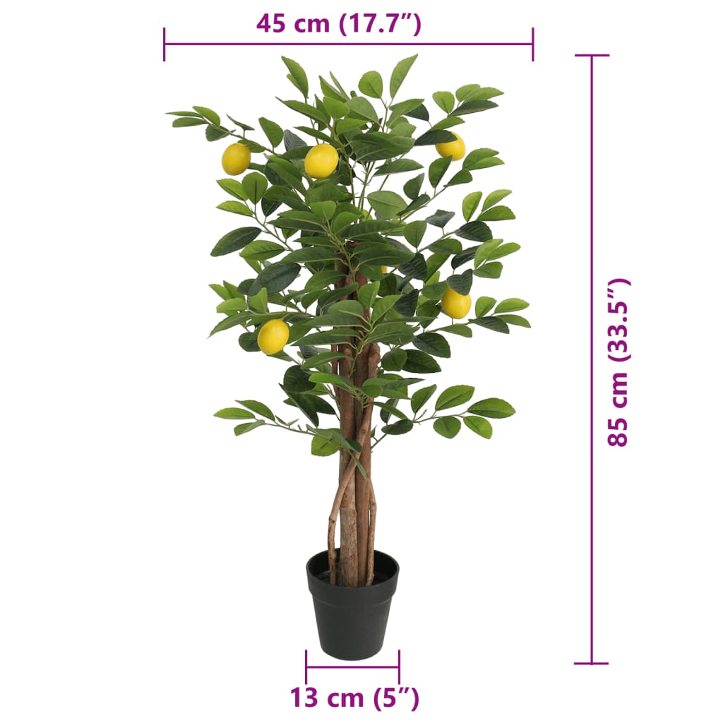 Albero Limoni Artificiale con 3 Tronchi Verde 85 cm in PP 4010676