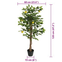 Albero Limoni Artificiale con 3 Tronchi Verde 120 cm in PP 4010677