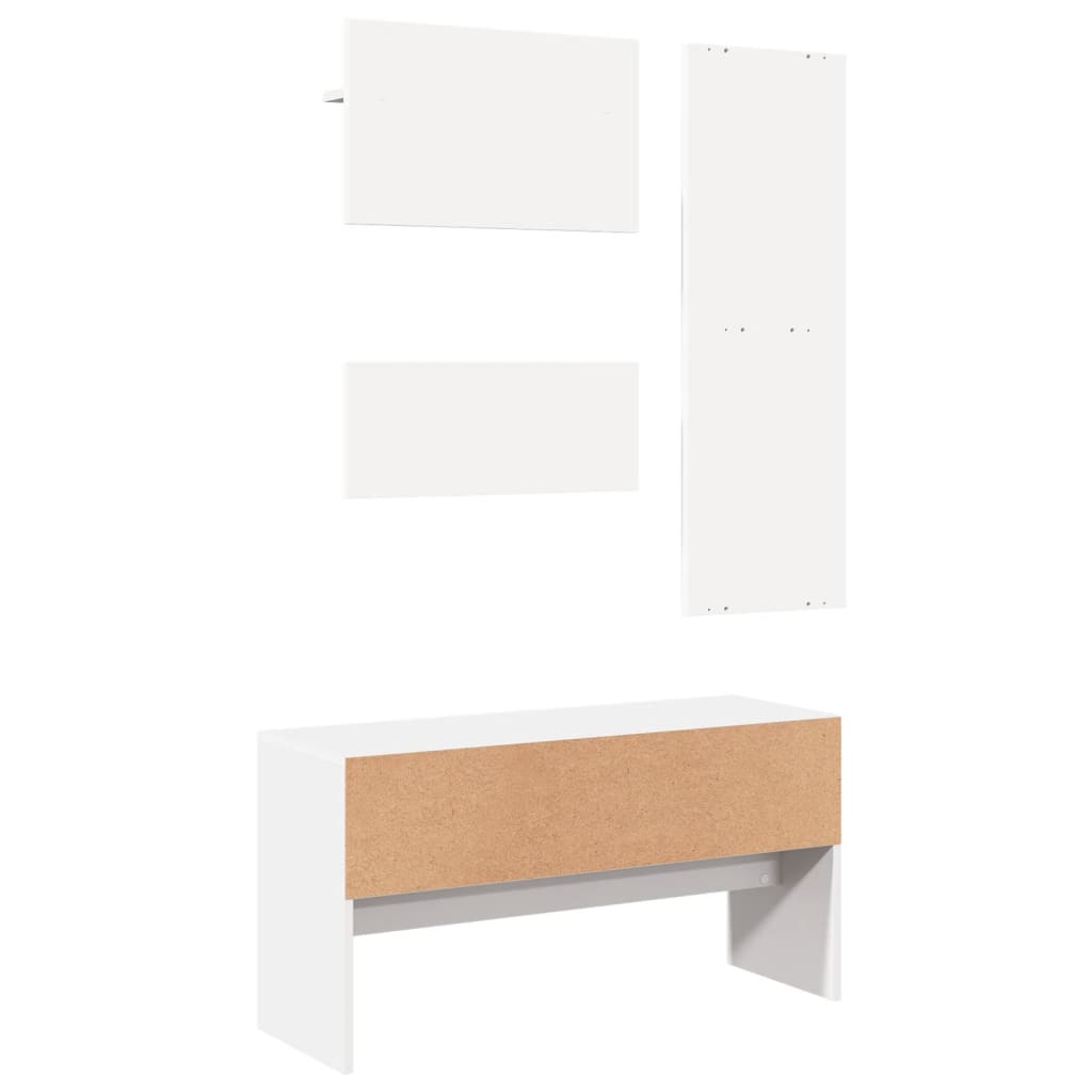 Set Mobili da Ingresso 4 pz Bianco in Legno Multistrato 847919