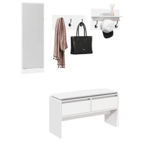 Set Mobili da Ingresso 4 pz Bianco in Legno Multistrato 847919