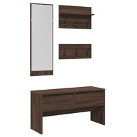 Set Mobili da Ingresso 4 pz Rovere Marrone in Legno Multistrato 847925