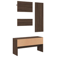 Set Mobili da Ingresso 4 pz Rovere Marrone in Legno Multistrato 847925