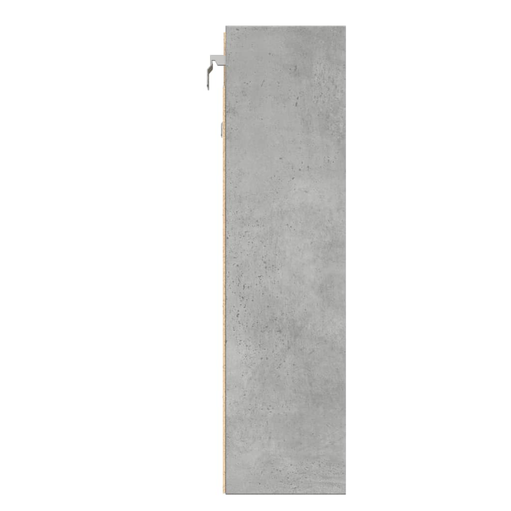 Armadietto Vetrina Grigio Cemento 100x15x58cm Legno Multistrato 847929