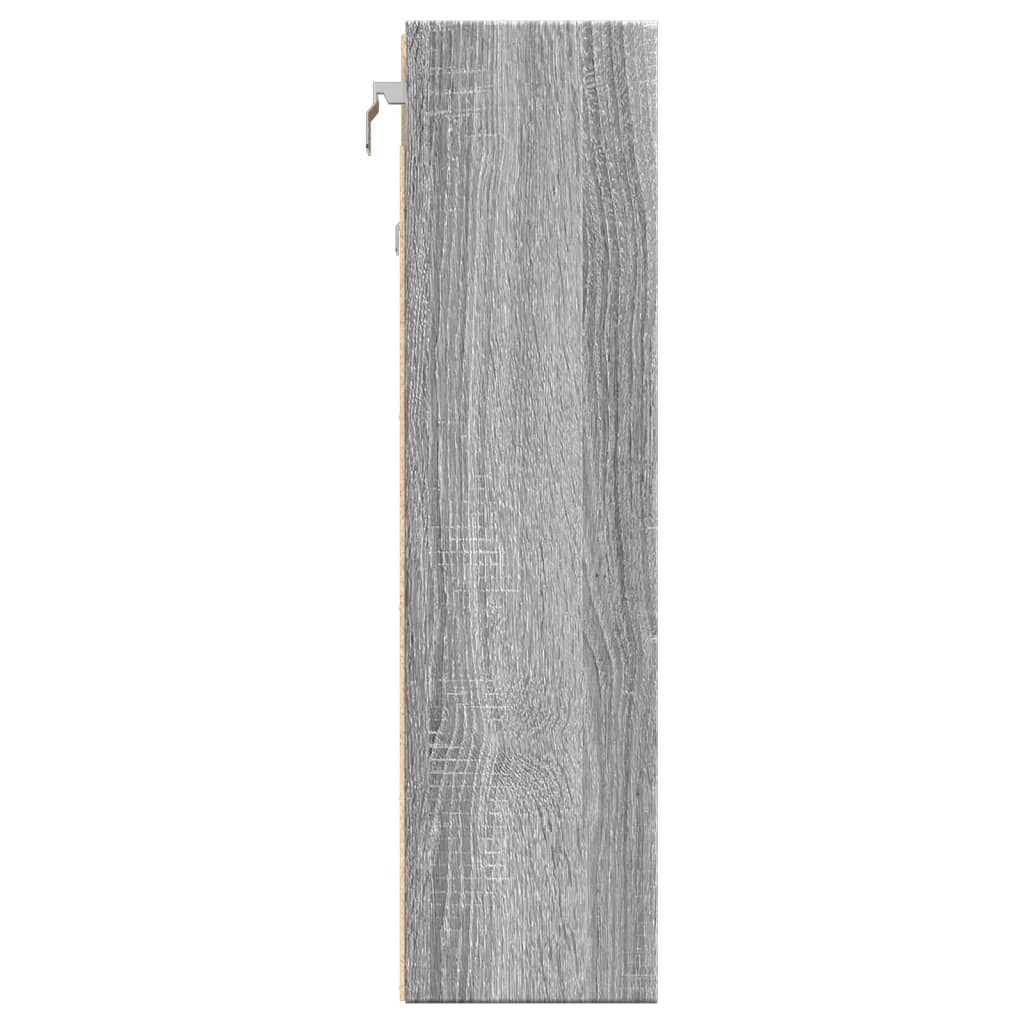 Armadietto Vetrina Grigio Sonoma 100x15x58 cm Legno Multistrato 847931