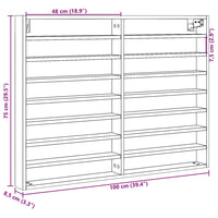 Armadietto con Vetrina Bianco 100x8,5x75 cm Legno Multistrato 847933