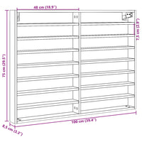 Armadietto con Vetrina Nero 100x8,5x75 cm Legno Multistrato 847934