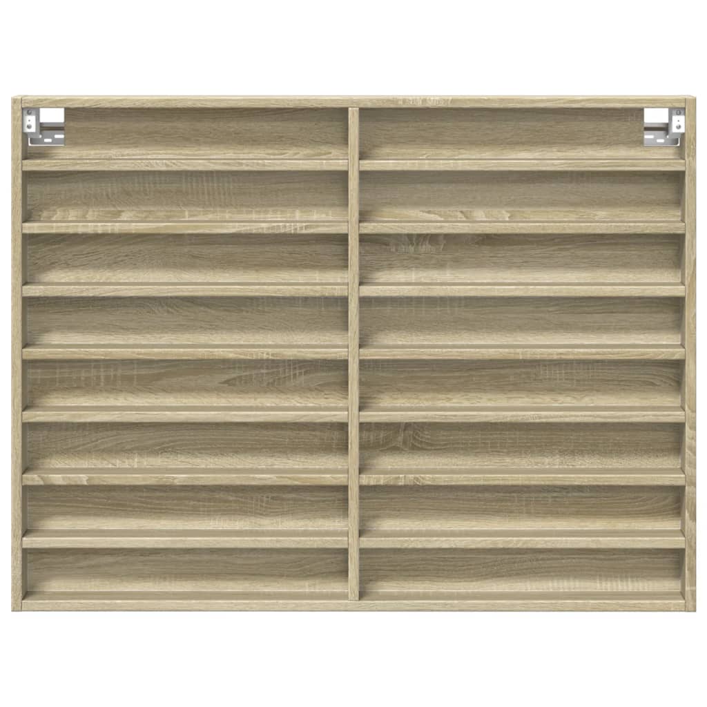 Armadietto Vetrina Rovere Sonoma 100x8,5x75cm Legno Multistrato 847935