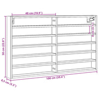 Armadietto Vetrina Rovere Sonoma 100x8,5x58cm Legno Multistrato 847942