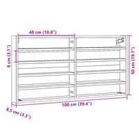 Armadietto con Vetrina Bianco 100x8,5x50 cm Legno Multistrato 847947