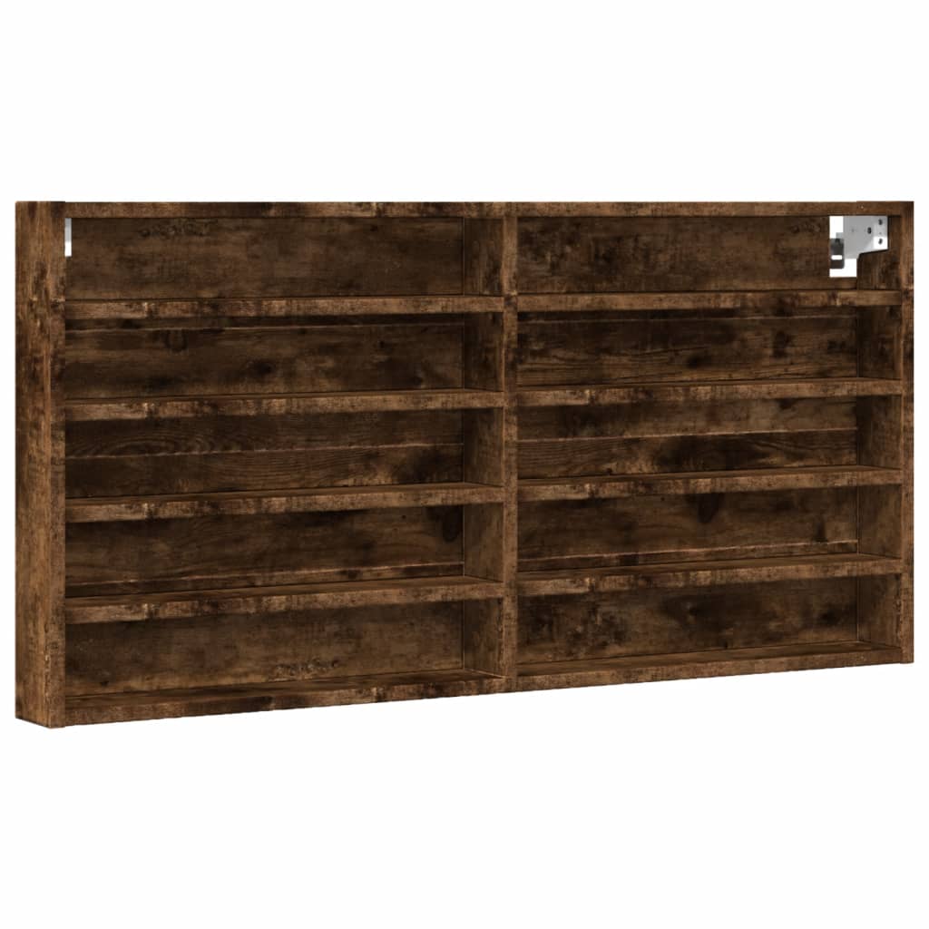 Armadietto Vetrina Rovere Fumo 100x8,5x50 cm Legno Multistrato 847951