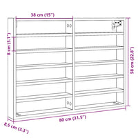 Armadietto con Vetrina Bianco 80x8,5x58 cm Legno Multistrato 847954