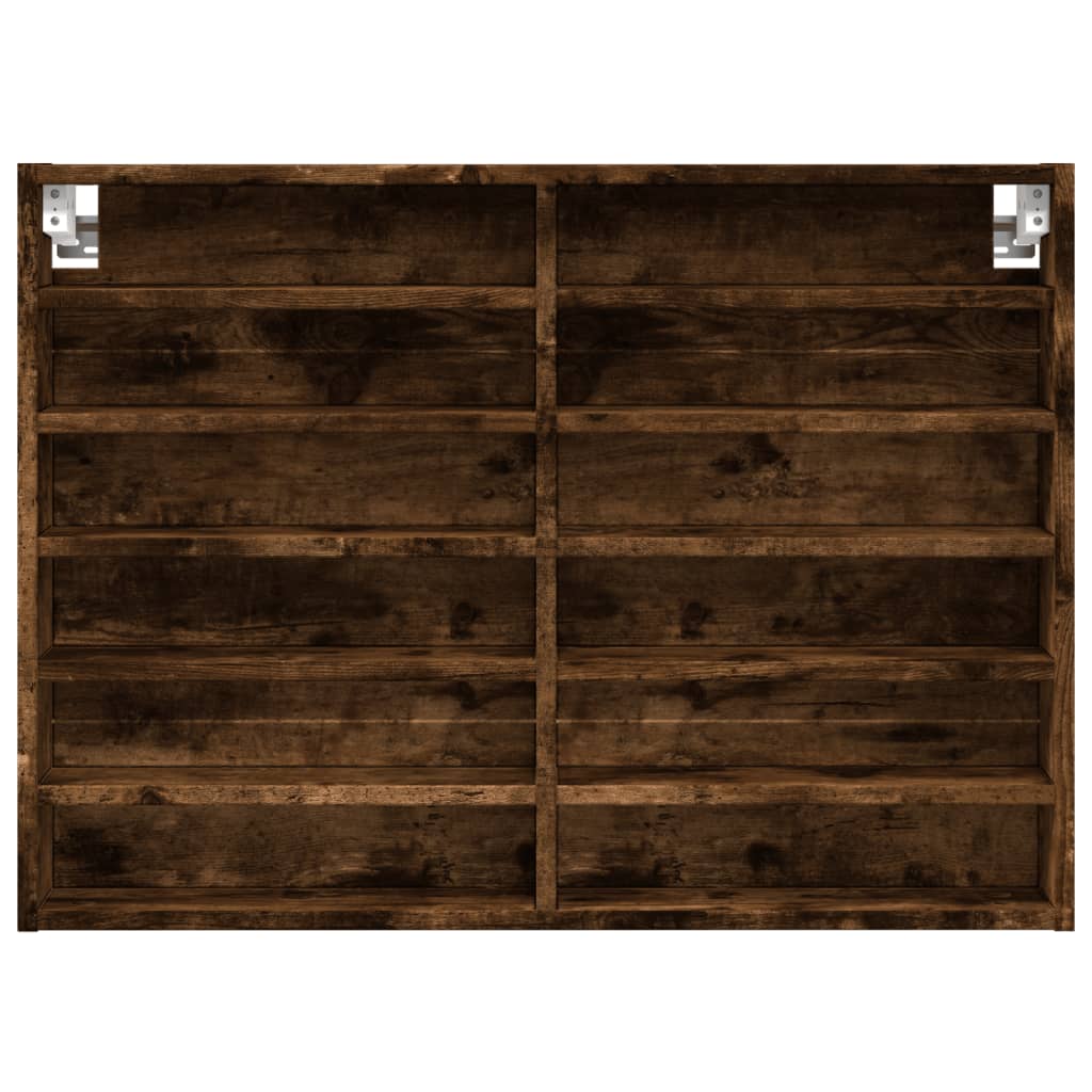 Armadietto Vetrina Rovere Fumo 80x8,5x58 cm Legno Multistrato 847958