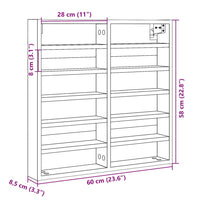 Armadietto Vetrina Rovere Sonoma 60x8,5x58 cm Legno Multistrato 847963