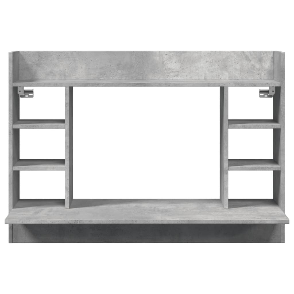 Scrivania a Parete Grigio Cemento 105x48x75cm Legno Multistrato 847971