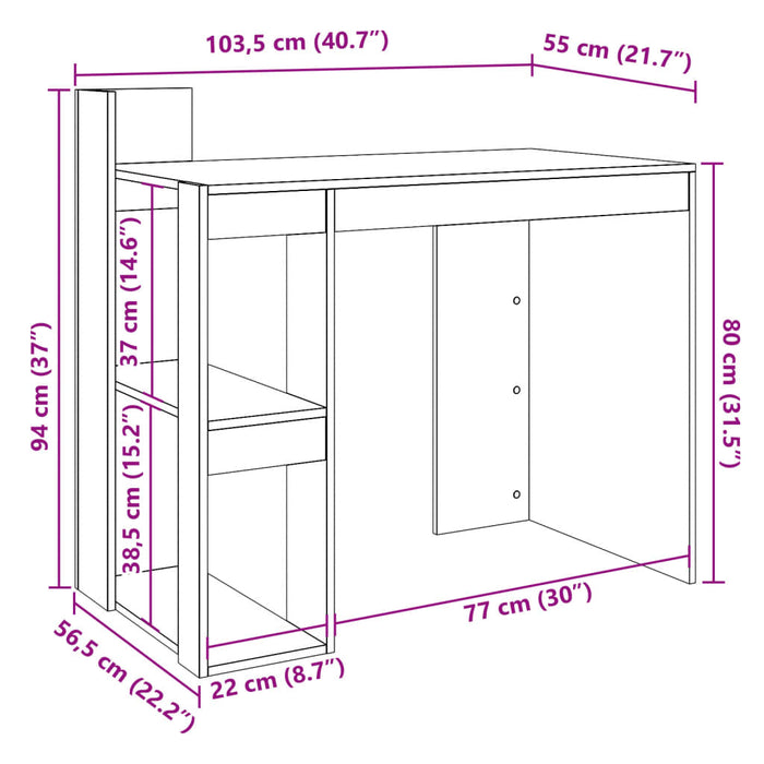 Scrivania Rovere Sonoma 103,5x56,5x94 cm in Legno Multistrato 847977