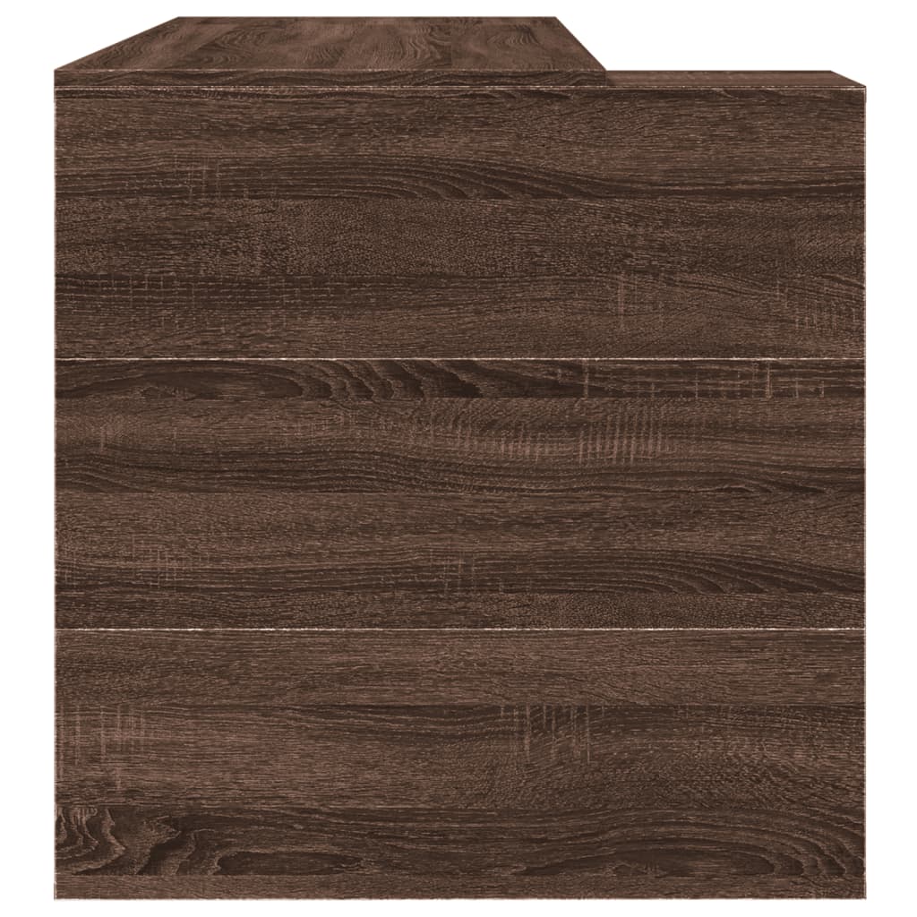 Scrivania Rovere Marrone 123,5x73,5x75 cm in Legno Multistrato 847988