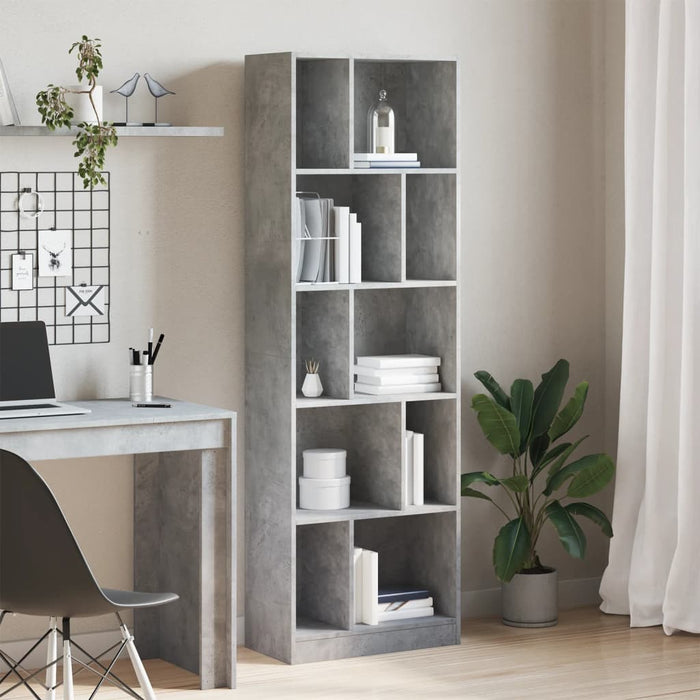 Libreria Grigio Cemento 57x28,5x174 cm in Legno Multistrato 847992